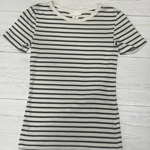 H&M Tops - H&M Navy Blue & White Striped Short Sleeve Tee Size XS
